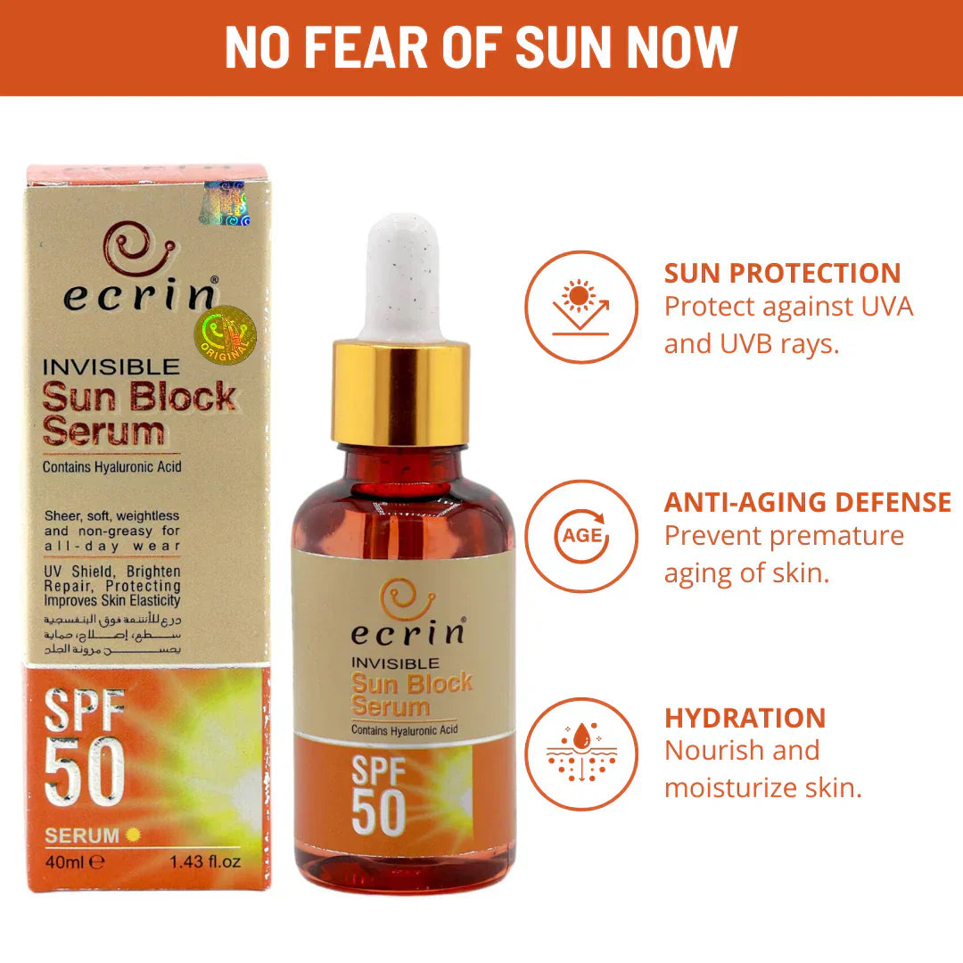 Ecrin Sun Block Serum (invisible) - 40ml - Get Incredible Results